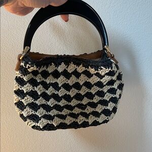 a new day Black and Cream Checkered Shoulder Bag